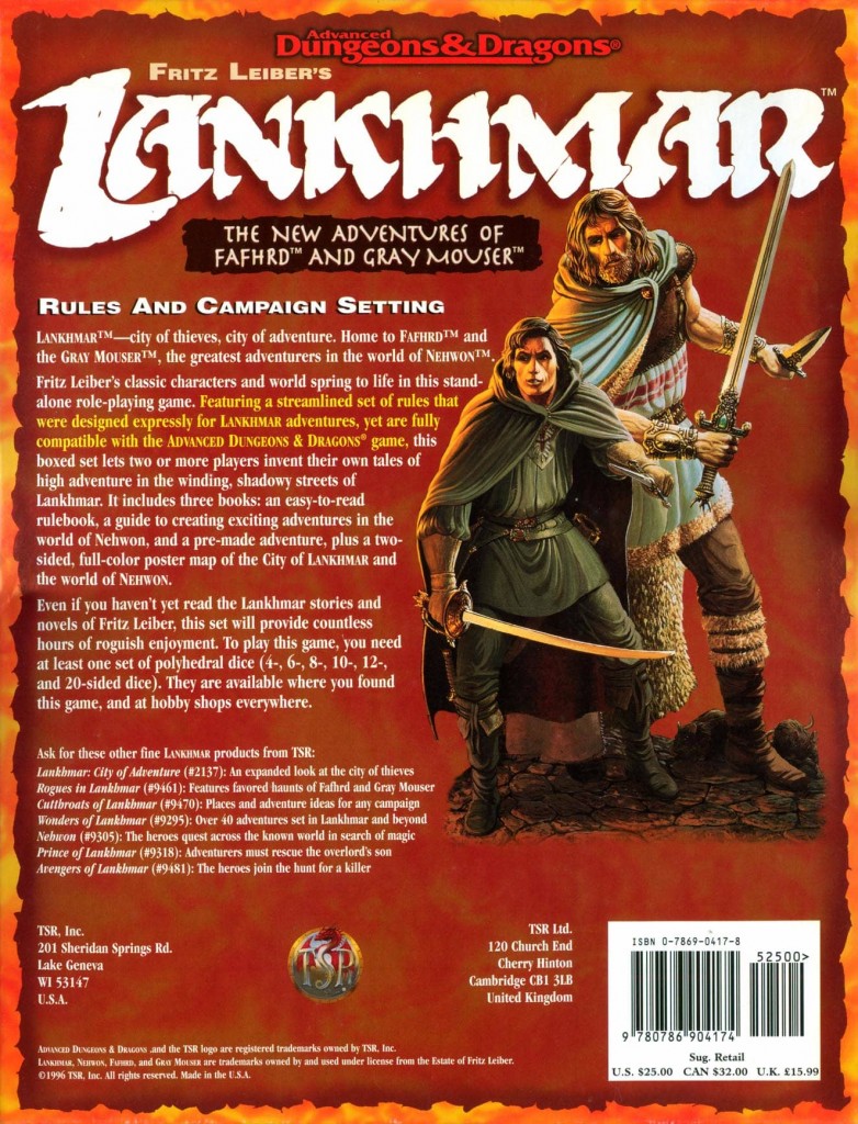 TSR Lankhmar box-back – Black Gate