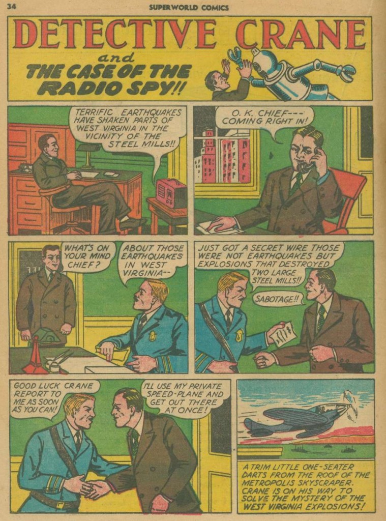 Superworld Comics #3, Aug 1940 Detective Crane 1